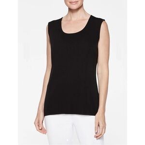 Misook Classic Knit Tank Top - Black